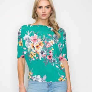 Floral printed dolman top